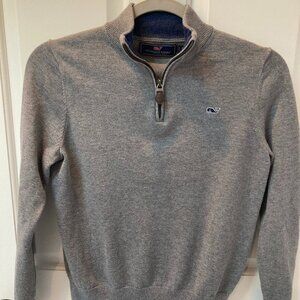 Vineyard Vines Gray Quarter Zip Sweater Youth Medium